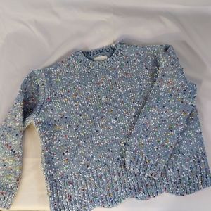 Light Blue Confetti knit crewneck Sweater